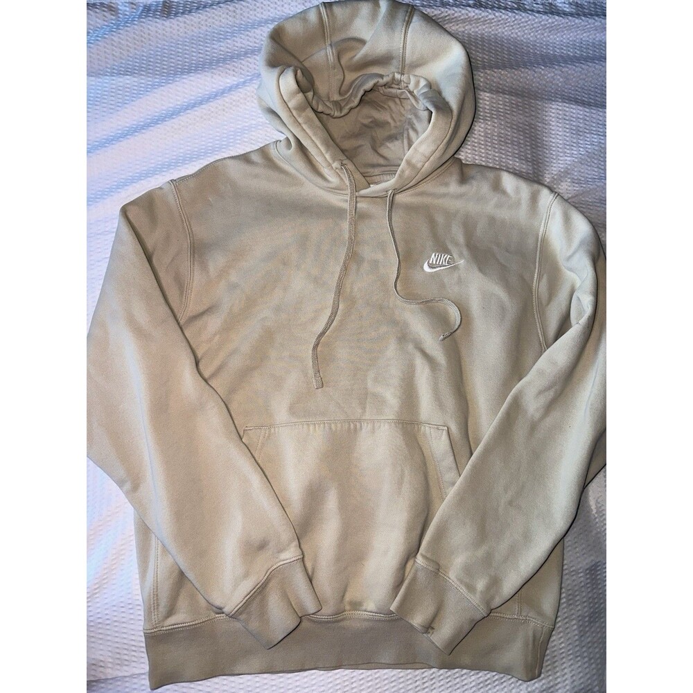 Nike Club Fleece Pullover Hoodie - Cream/Khaki Tan - Size M (With Flaws b/ new)